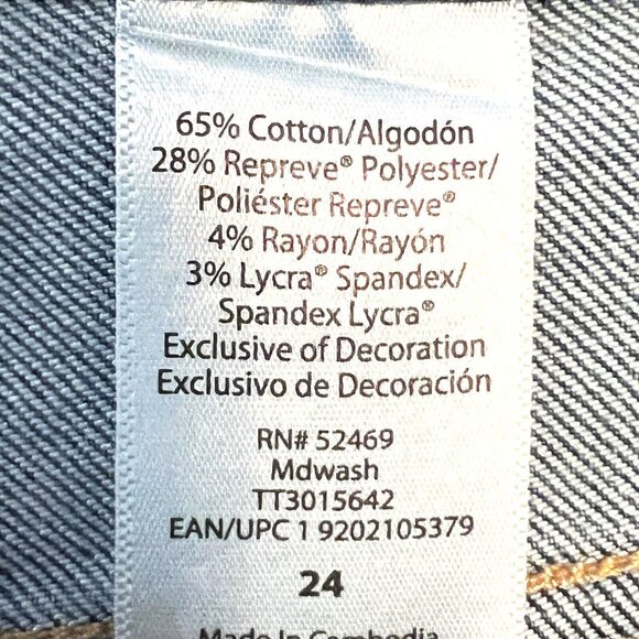 NWT Time & Tru Women's Straight Leg High Rise Blue Stretch Jeans Plus Size 24 - Picture 9 of 9